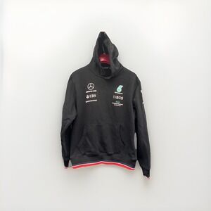 Mercedes AMG Petronas Formula One Team Hoodie Men's L Black Racing Logo F1